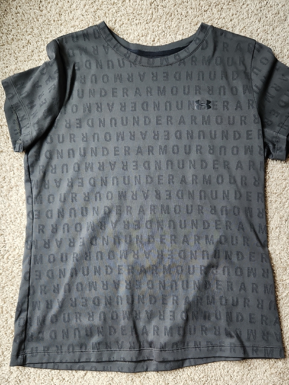 Under Armour Gray Allover Logo Short Sleeve Tee